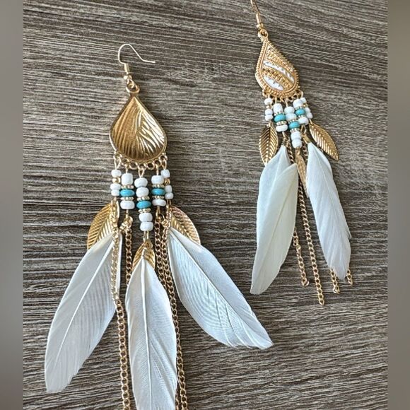 Bohemian drop earrings A356 - Picture 4 of 4